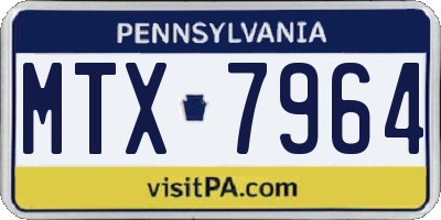 PA license plate MTX7964