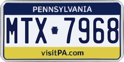 PA license plate MTX7968