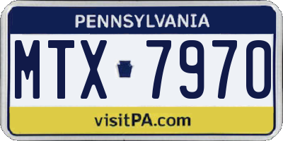 PA license plate MTX7970