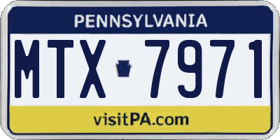 PA license plate MTX7971