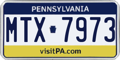PA license plate MTX7973