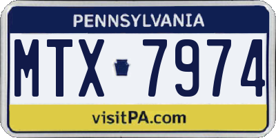 PA license plate MTX7974
