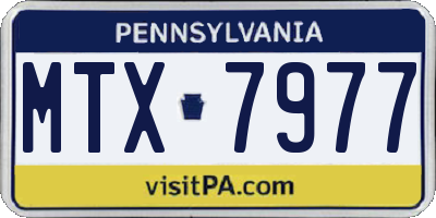 PA license plate MTX7977