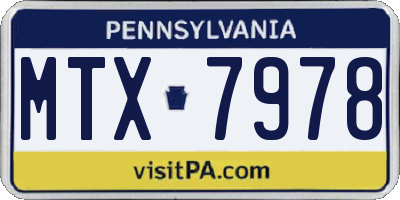 PA license plate MTX7978