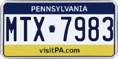 PA license plate MTX7983