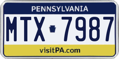 PA license plate MTX7987