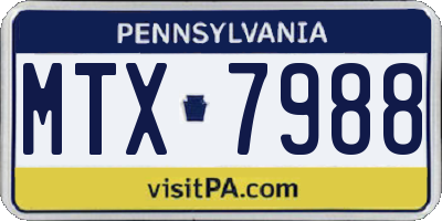 PA license plate MTX7988