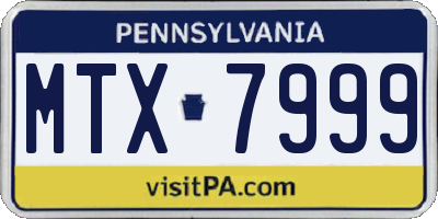 PA license plate MTX7999