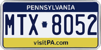 PA license plate MTX8052