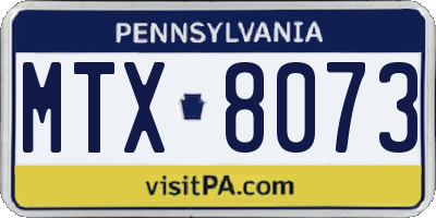 PA license plate MTX8073