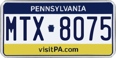 PA license plate MTX8075