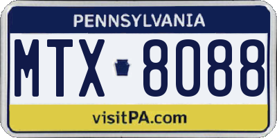 PA license plate MTX8088