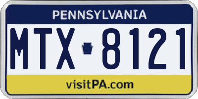 PA license plate MTX8121