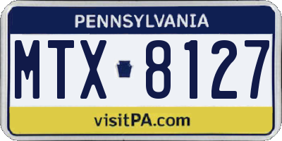 PA license plate MTX8127