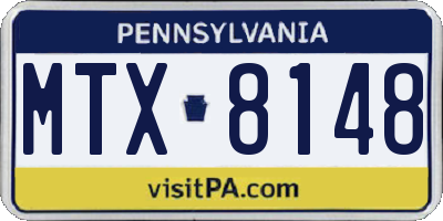 PA license plate MTX8148