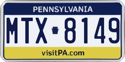 PA license plate MTX8149