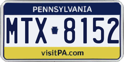 PA license plate MTX8152