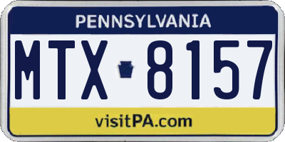 PA license plate MTX8157