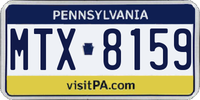 PA license plate MTX8159