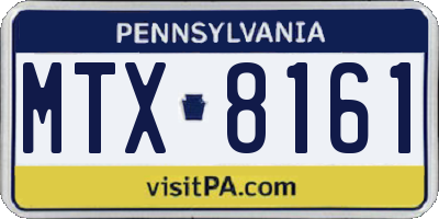 PA license plate MTX8161