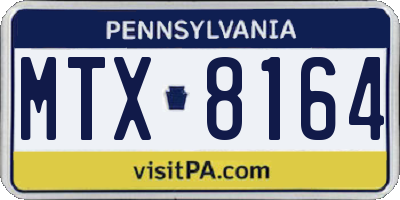 PA license plate MTX8164