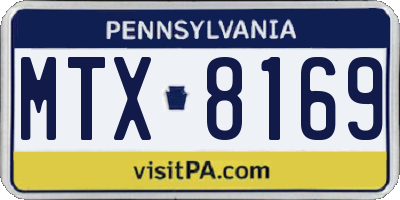 PA license plate MTX8169