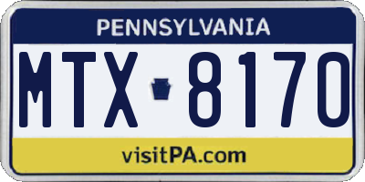 PA license plate MTX8170