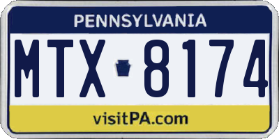 PA license plate MTX8174