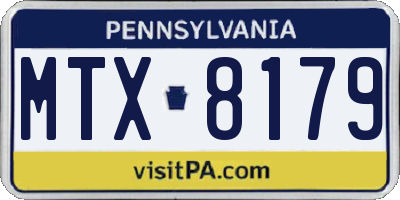 PA license plate MTX8179
