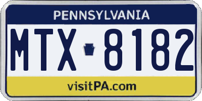 PA license plate MTX8182