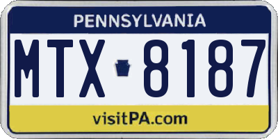 PA license plate MTX8187