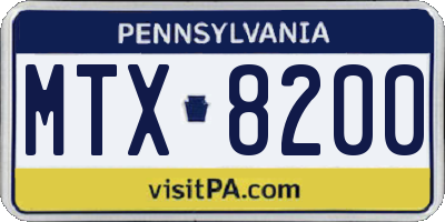 PA license plate MTX8200