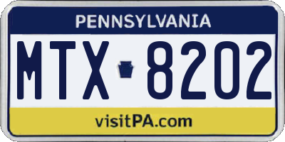 PA license plate MTX8202