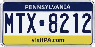 PA license plate MTX8212