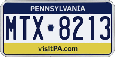 PA license plate MTX8213