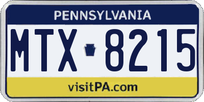 PA license plate MTX8215