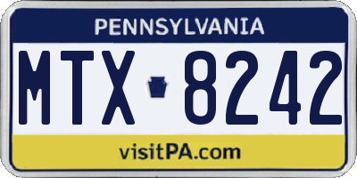 PA license plate MTX8242