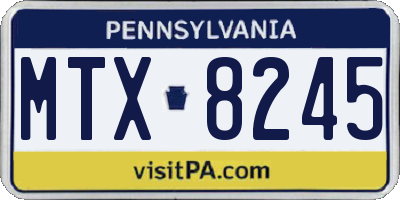 PA license plate MTX8245
