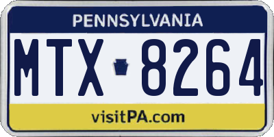 PA license plate MTX8264