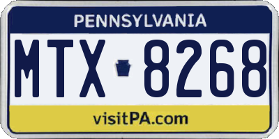 PA license plate MTX8268