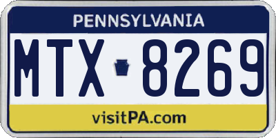 PA license plate MTX8269