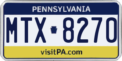 PA license plate MTX8270