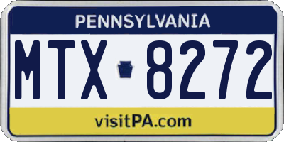 PA license plate MTX8272