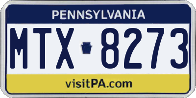 PA license plate MTX8273