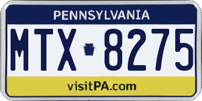PA license plate MTX8275