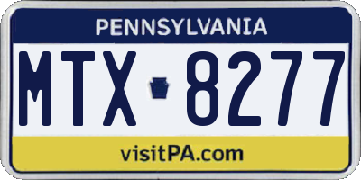PA license plate MTX8277