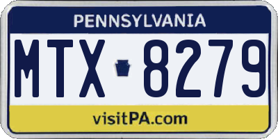 PA license plate MTX8279