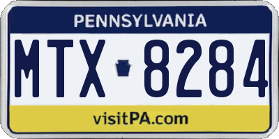 PA license plate MTX8284