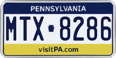 PA license plate MTX8286