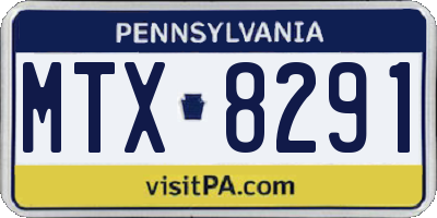 PA license plate MTX8291
